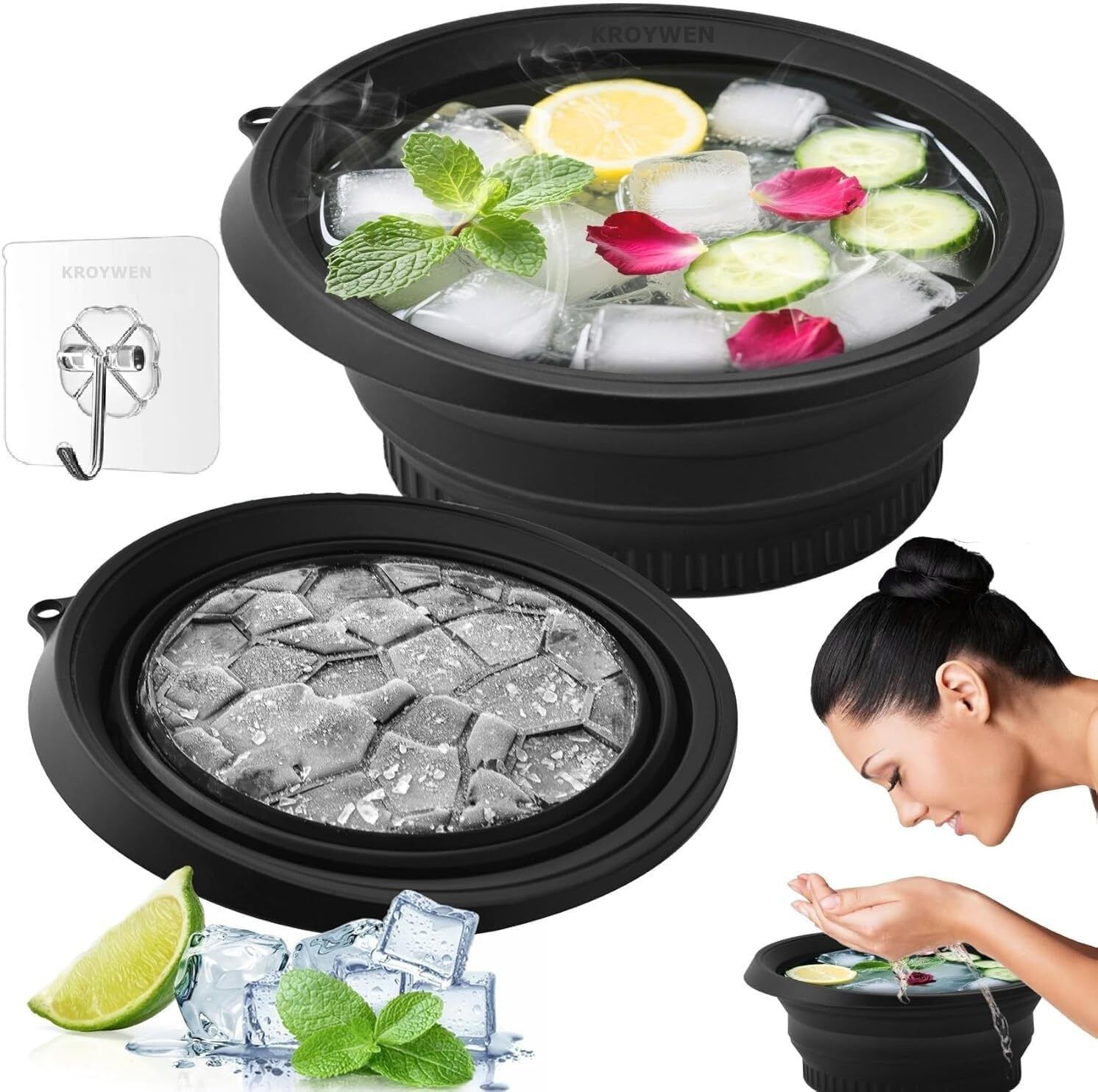 1 L Silicone Silicone Foldable Ice Face Bowl for Skin Tightening & Pore Care Ice Bucket-image-42
