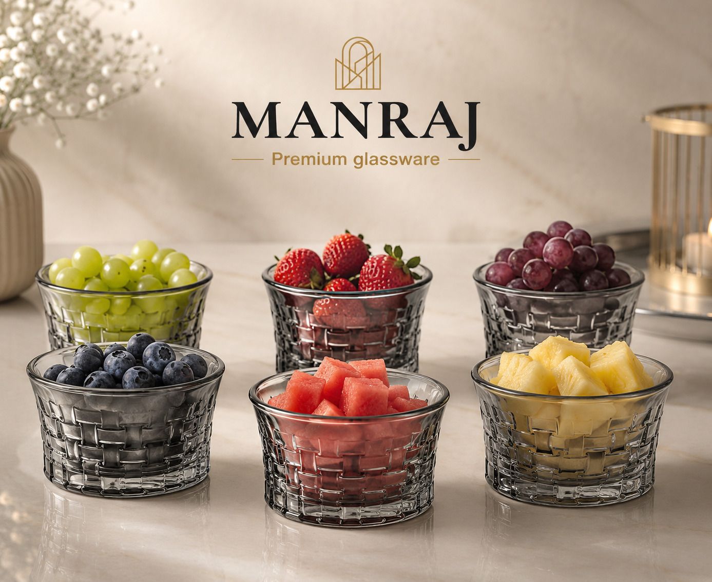 manraj Glass Serving Bowl Set of 6 for Dessert, Dips, Nuts & Snacks Bowls (120ml Each) for Mixing, Storing-picture-8
