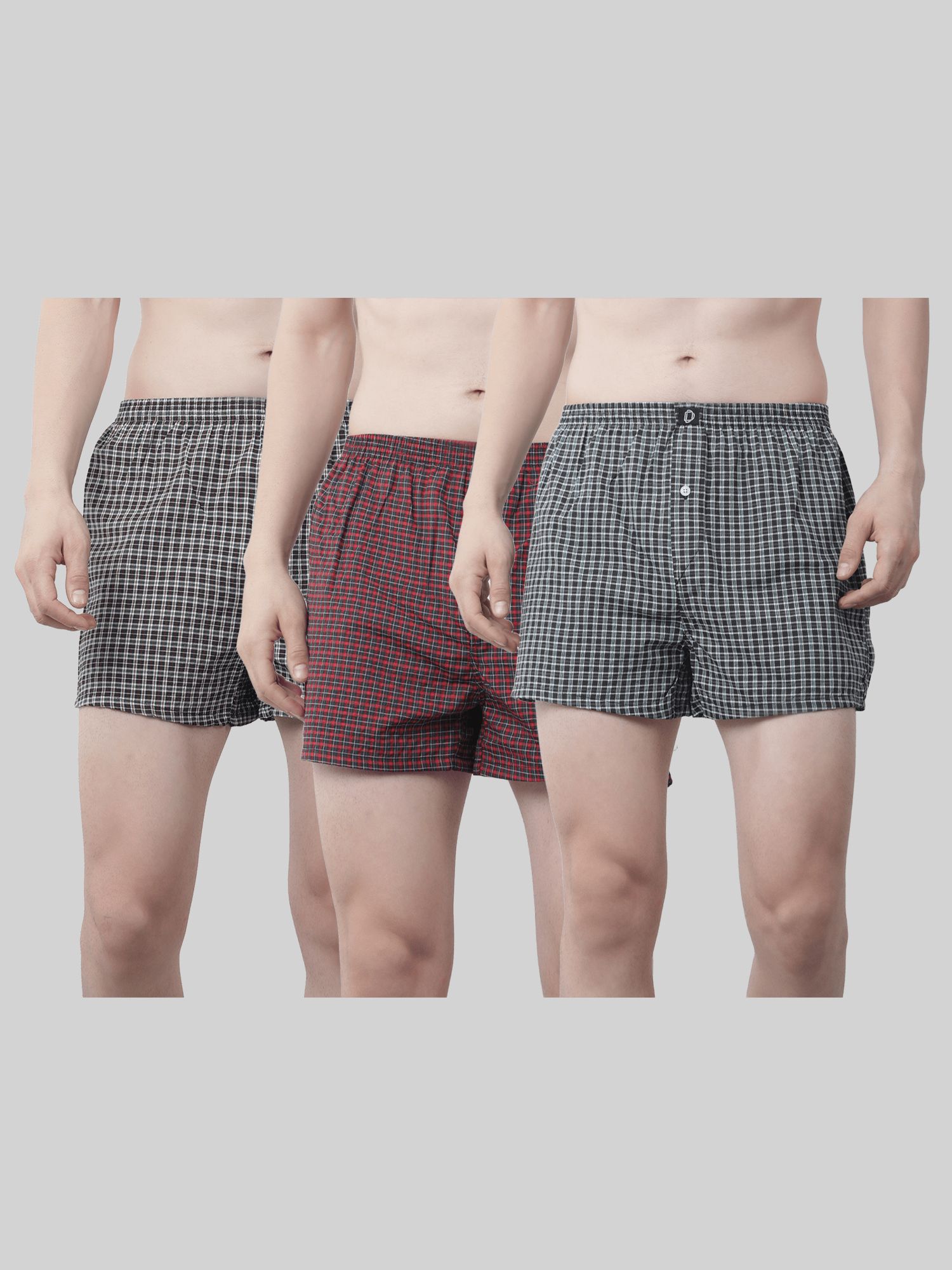 dollar Pack of 3 Checkered Men Boxer-picture-25