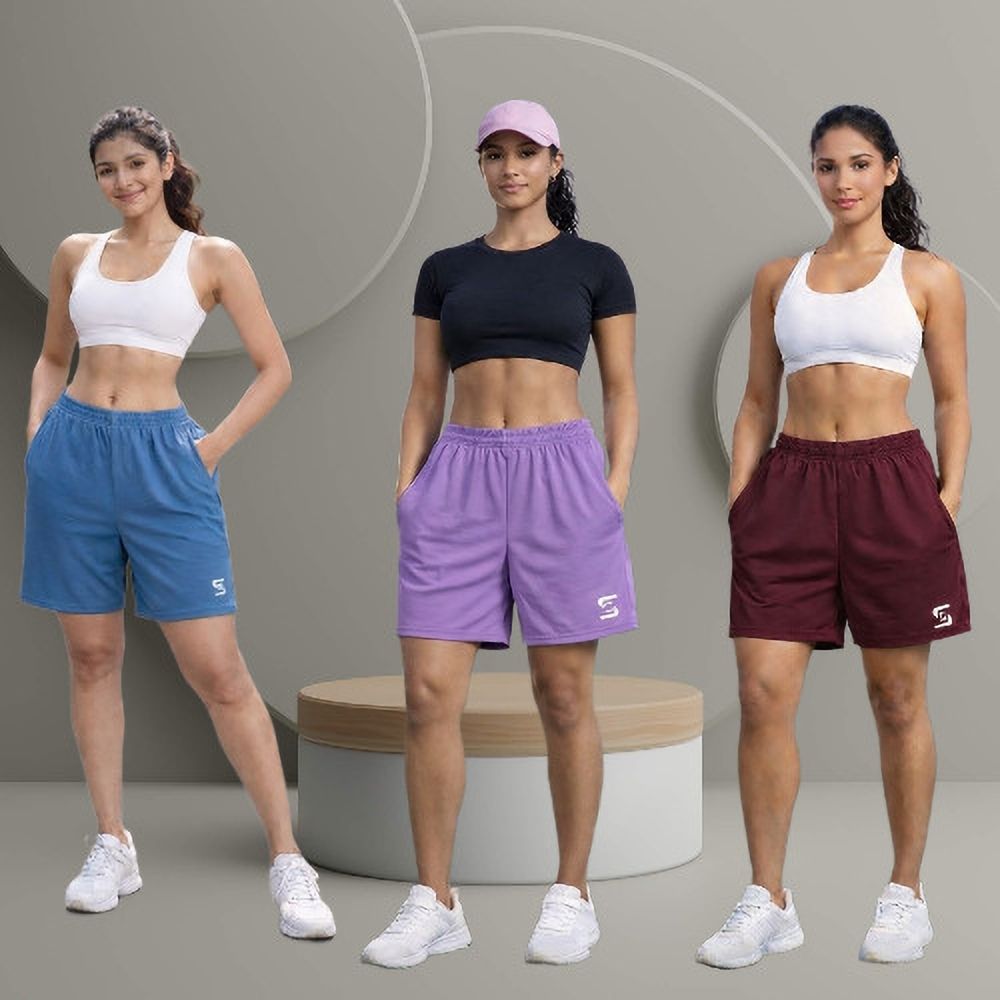 venscab Pack of 3 Solid Women Boxer-picture-13
