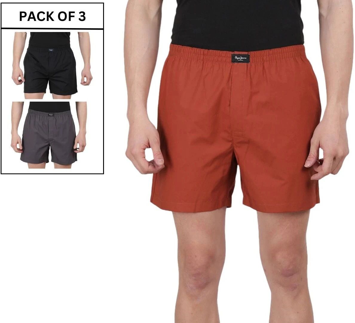 Pack of 3 Solid Men Boxer-image-29
