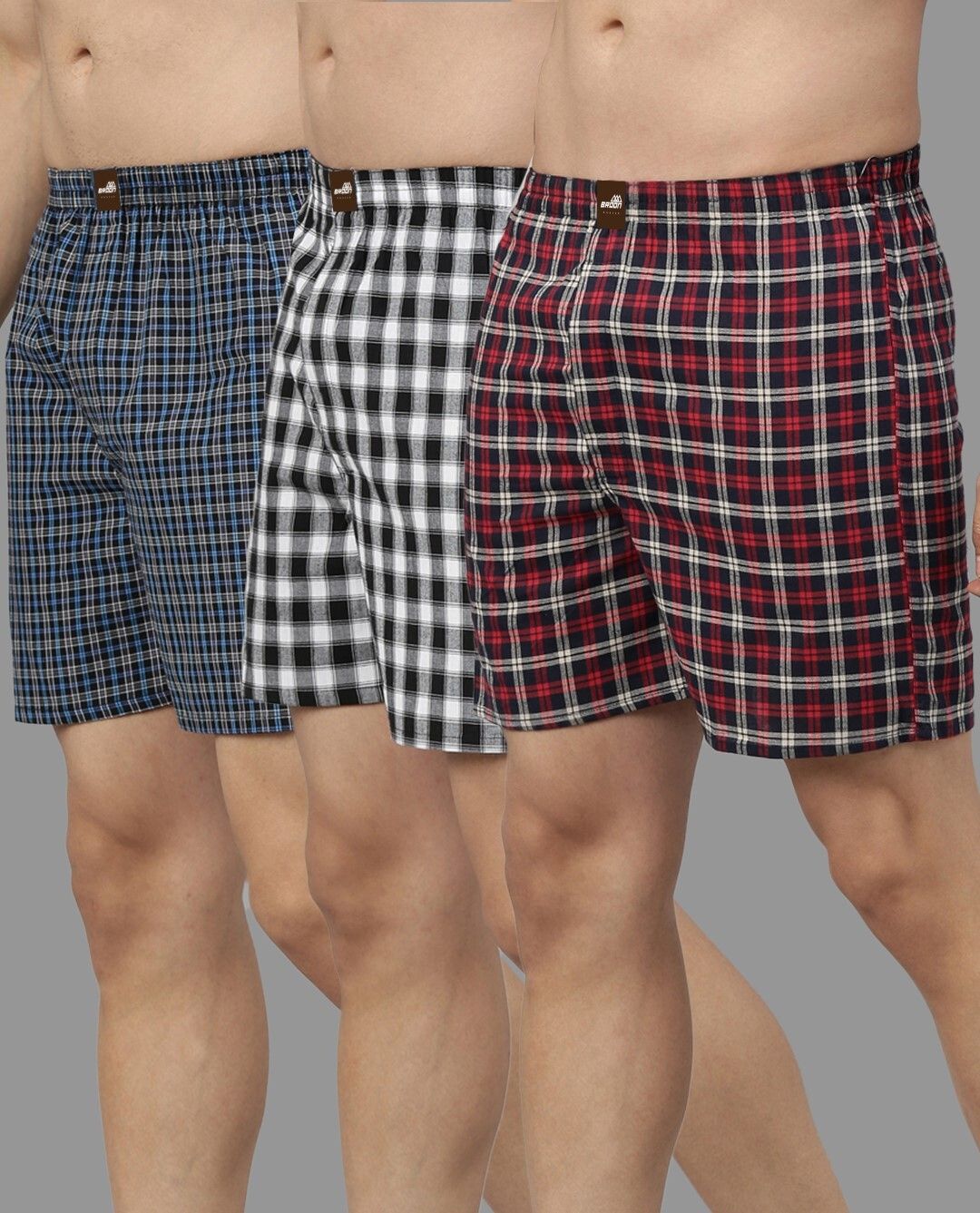 broon Pack of 3 Checkered Men Boxer-picture-21