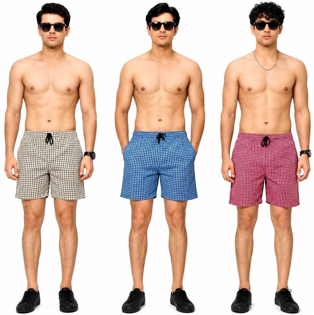 arhamfashion Pack of 3 Checkered Men Boxer-picture-36