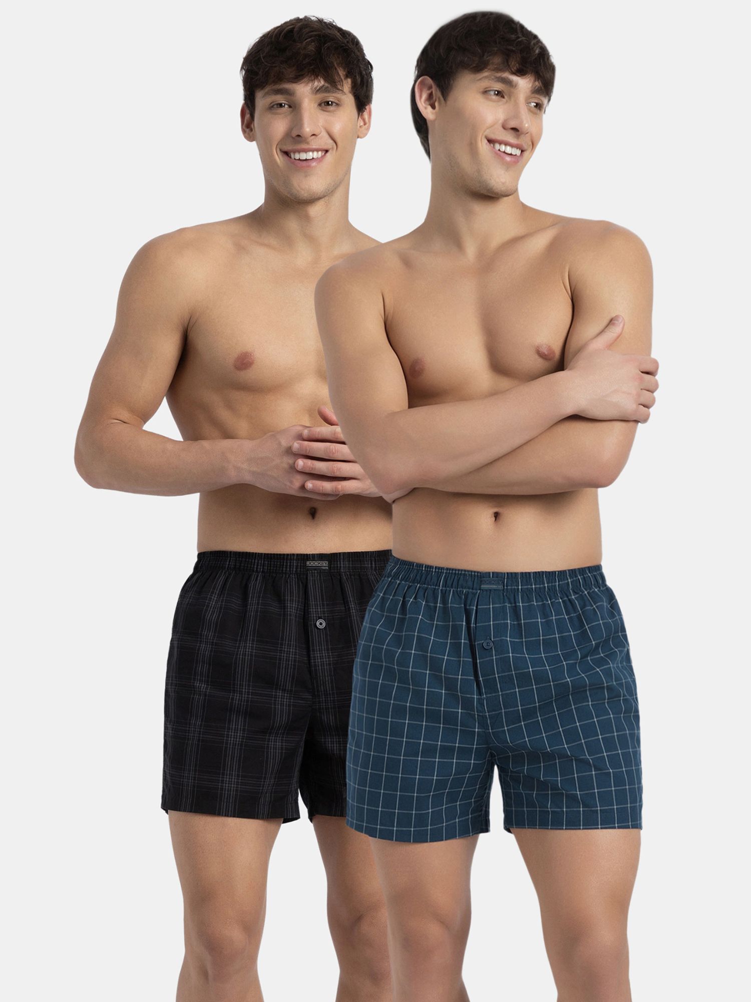 jockey Pack of 2 8222 Super Combed Mercerized Cotton Woven Checkered Men Boxer-picture-26