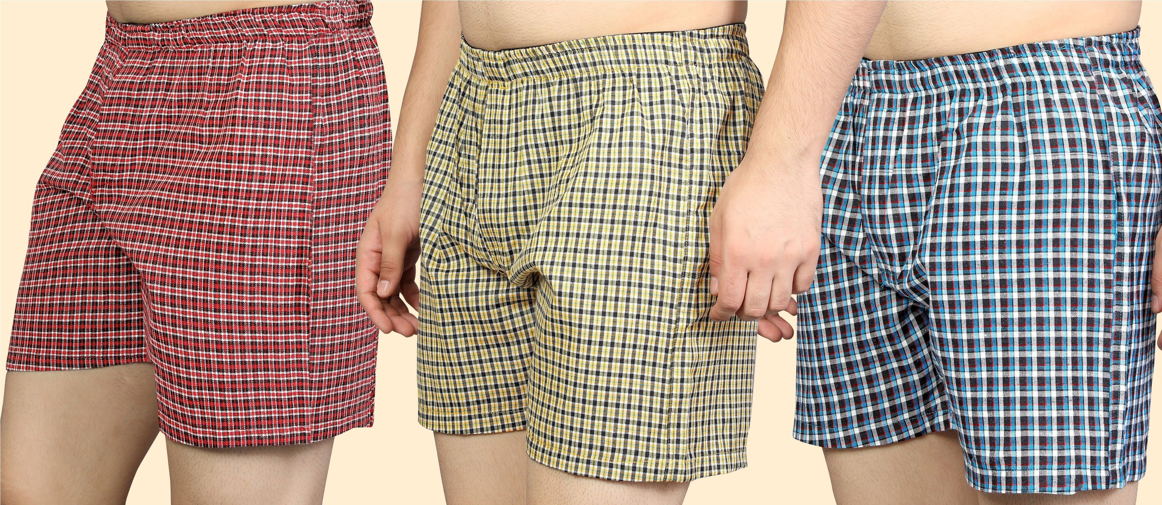 divasha ent trend Pack of 3 Checkered Men Boxer-picture-27