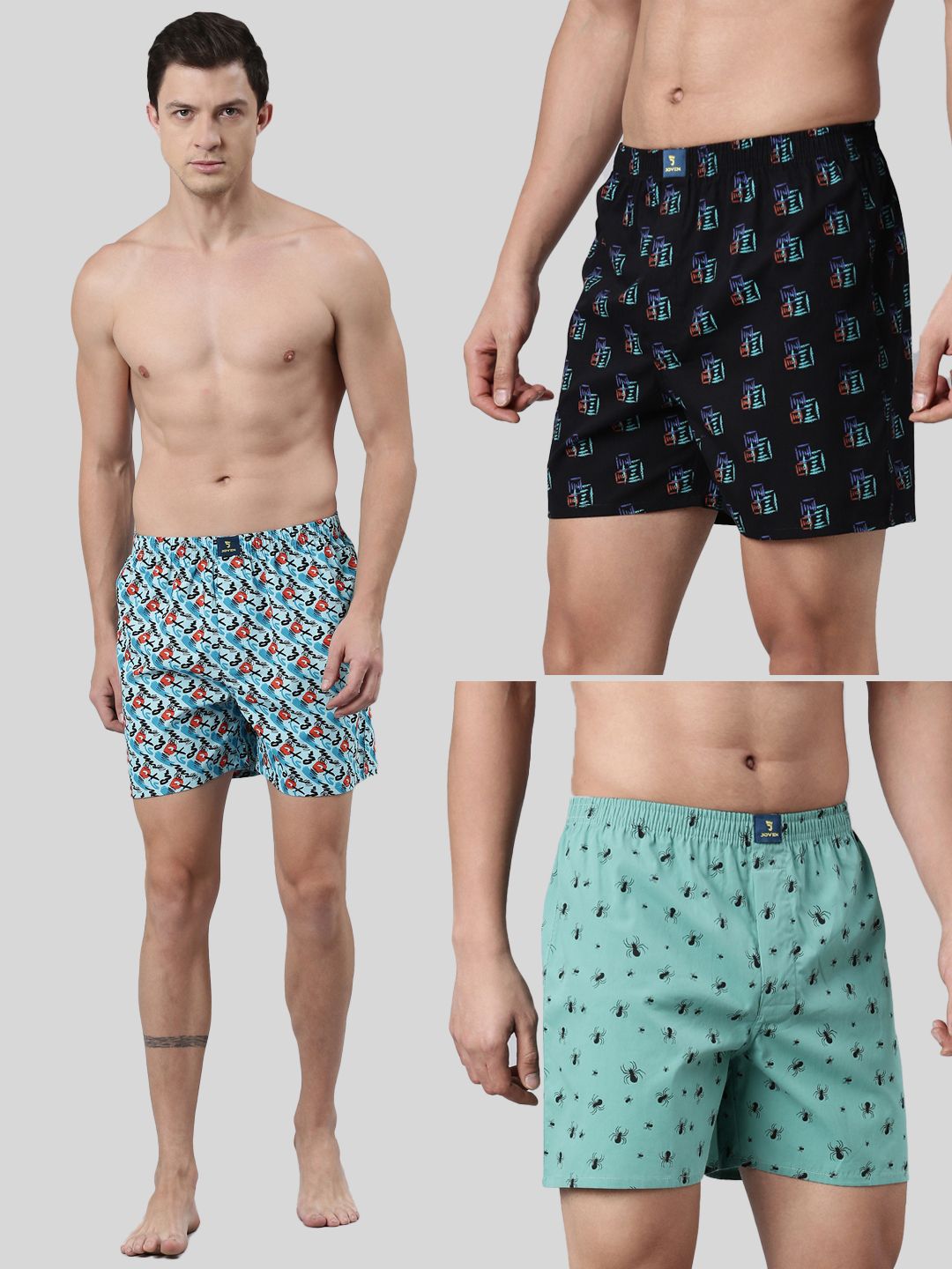 Pack of 3 Printed Men Boxer