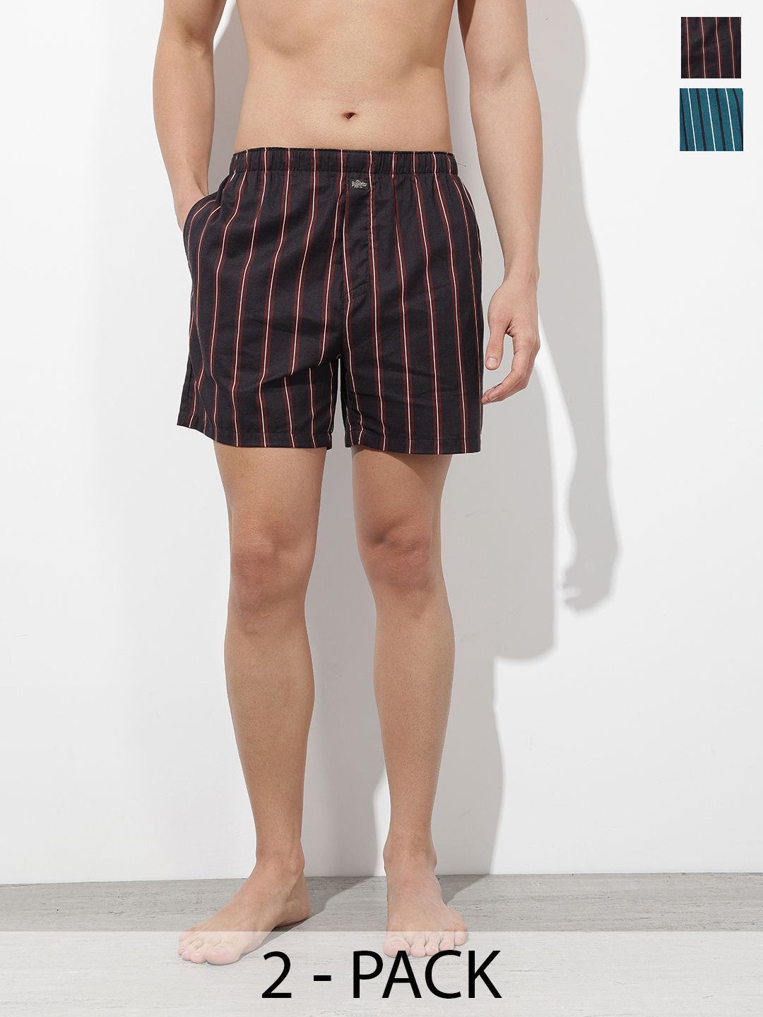 roadster Pack of 2 Striped Men Boxer-picture-13