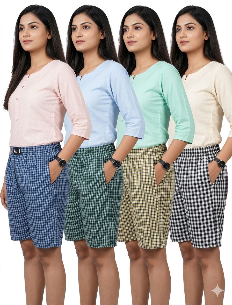 ajh fashion Pack of 4 Checkered Women Boxer-picture-20