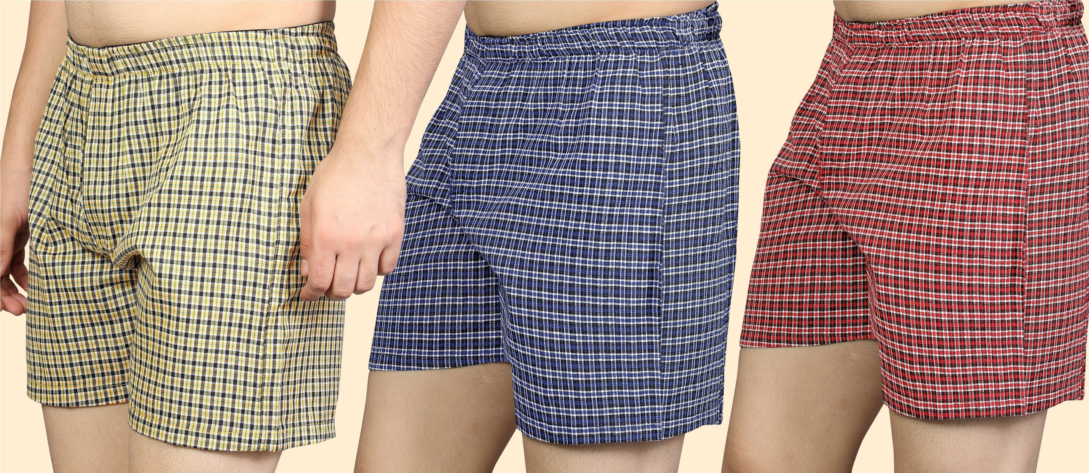 divasha ent trend Pack of 3 Checkered Men Boxer-picture-13