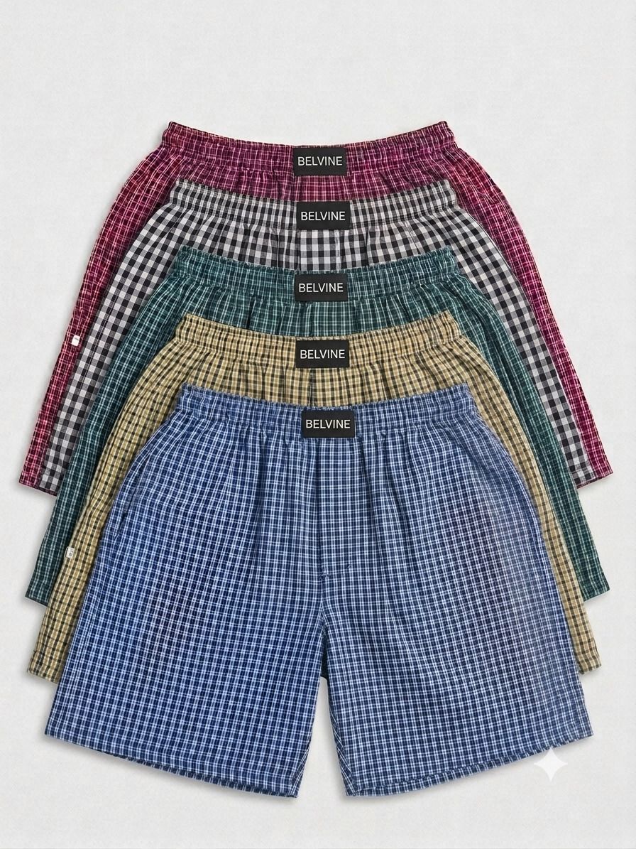 belvine Pack of 5 Checkered Men Boxer-picture-11