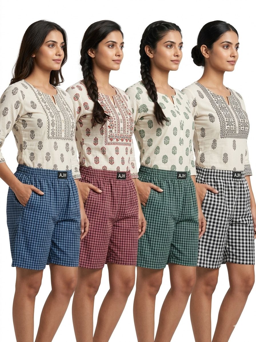 ajh fashion Pack of 4 Checkered Women Boxer-picture-42