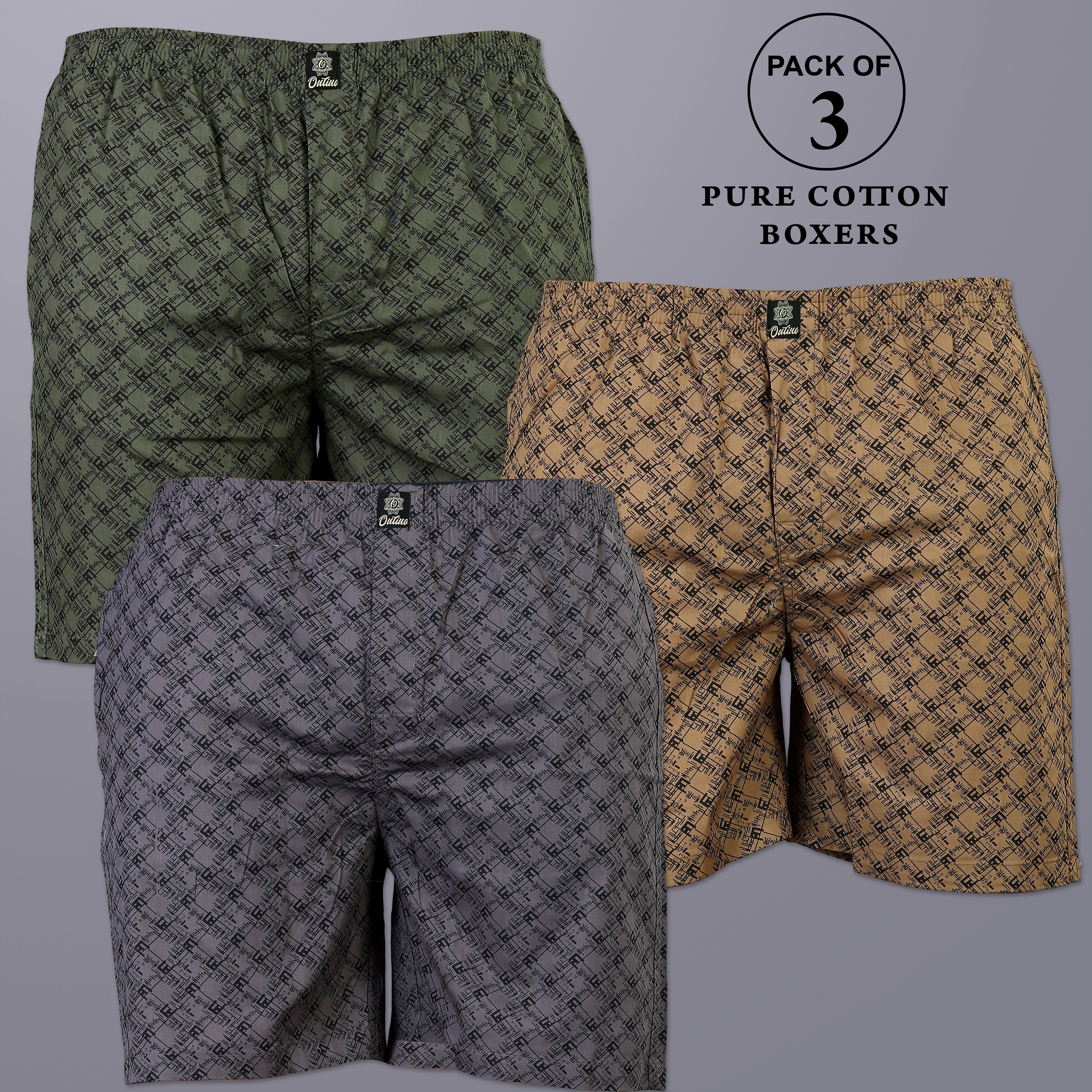 Pack of 3 Printed Men Boxer