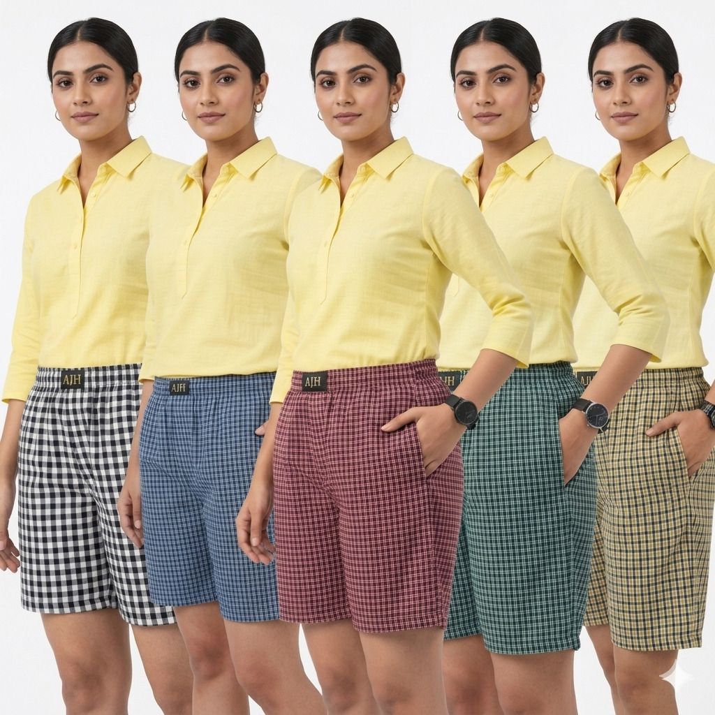 ajh fashion Pack of 5 Checkered Women Boxer-picture-21