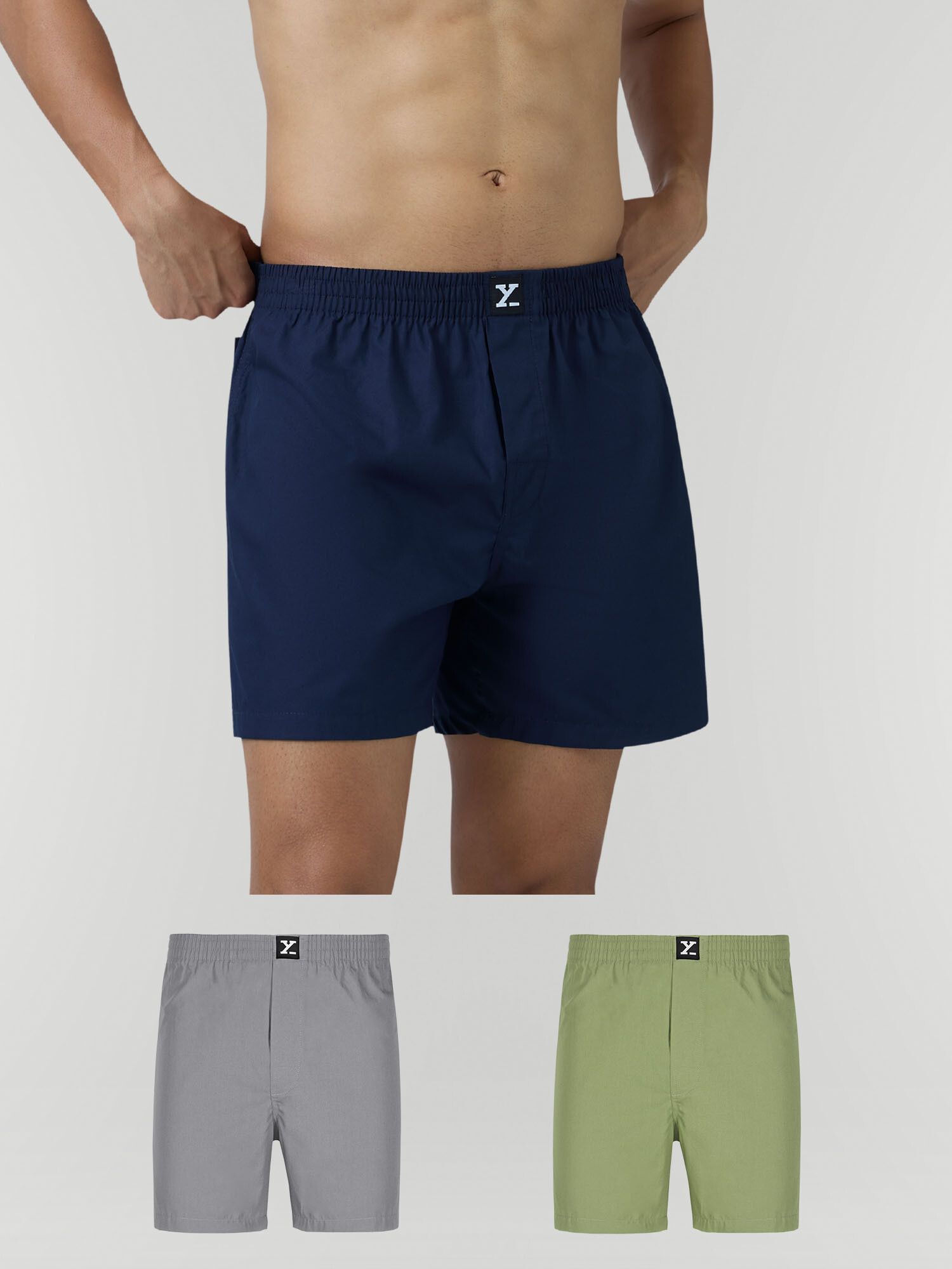 xyxx Pack of 3 IntelliEaze 100% Super Combed Cotton PACE Solid Men Boxer-picture-20