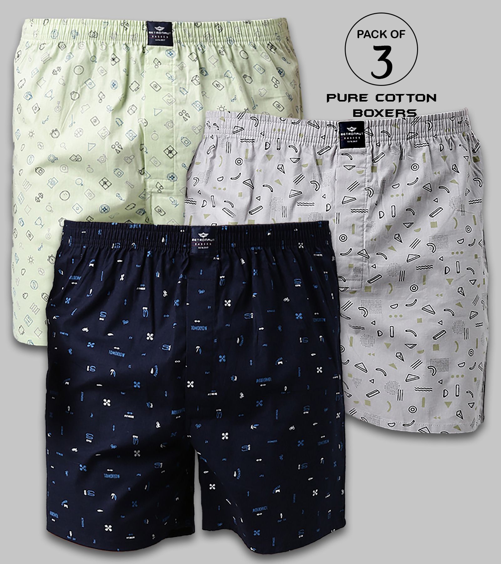 Pack of 3 Printed Men Boxer