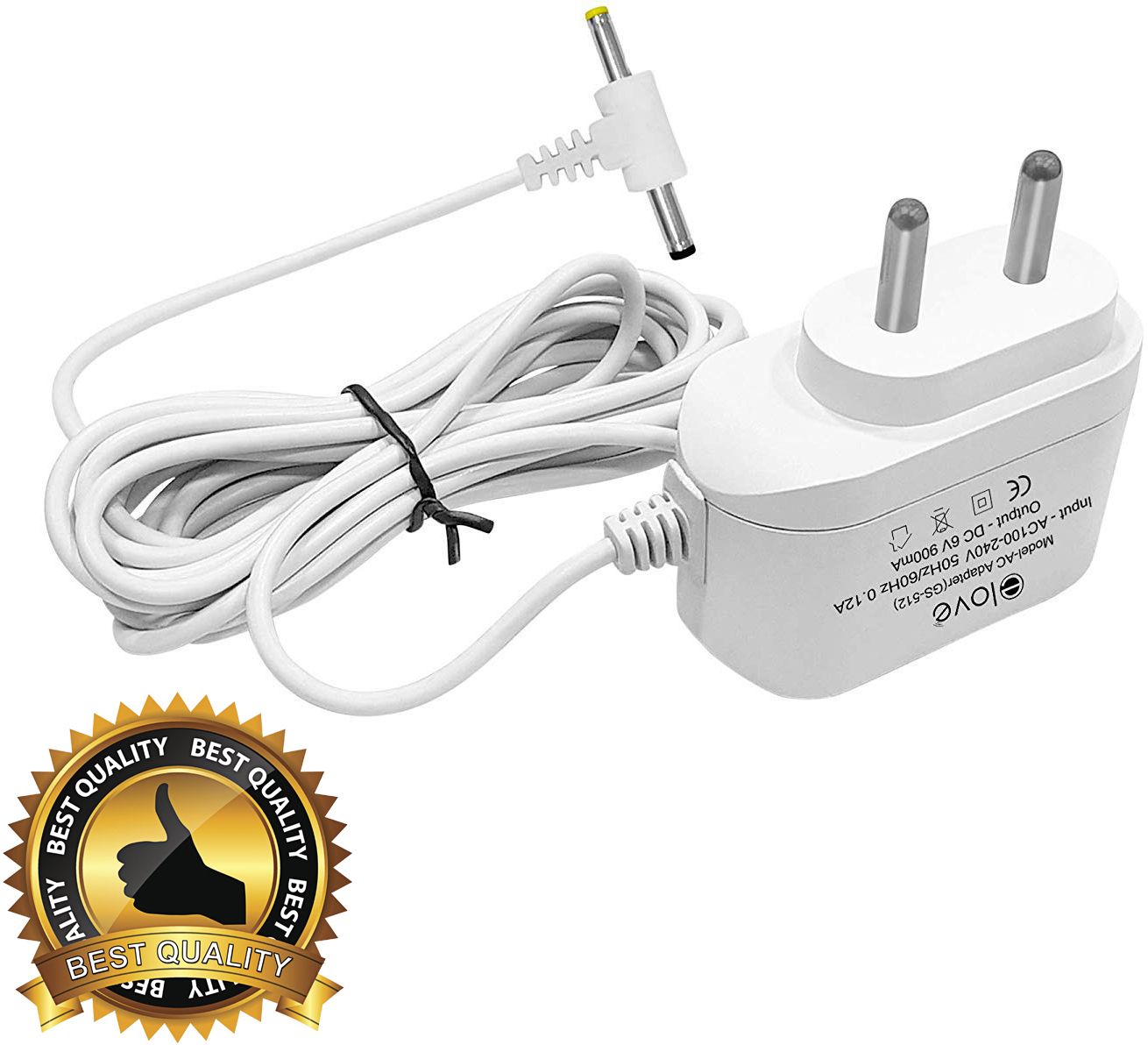 ELOVE 6V AC/DC Power Adapter for Omron 5 Series with 10 Feet Extended Cord - White Bp Monitor Adapter-image-25