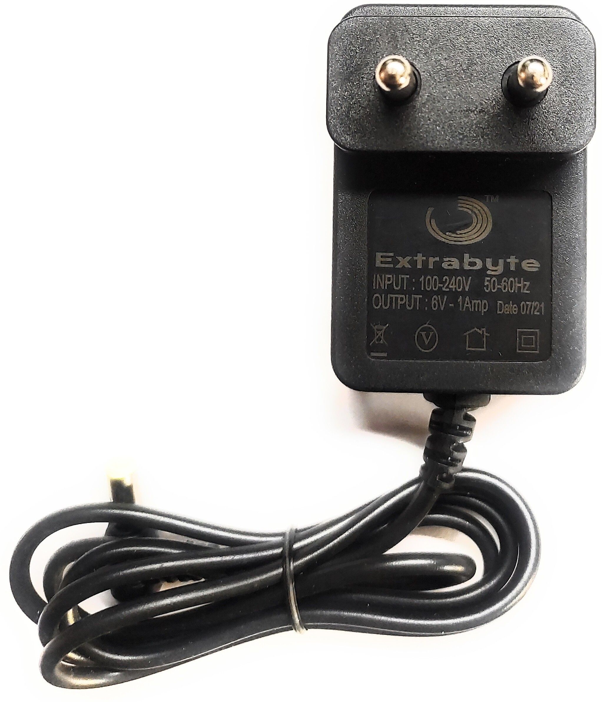Extrabyte BP Monitor Adapter with Smart Processor 6V AC/DC Worldwide Digital bp Machine Power Supply Adapter with 2 Pin size 2.1mm & 2.5mm Bp Monitor Adapter