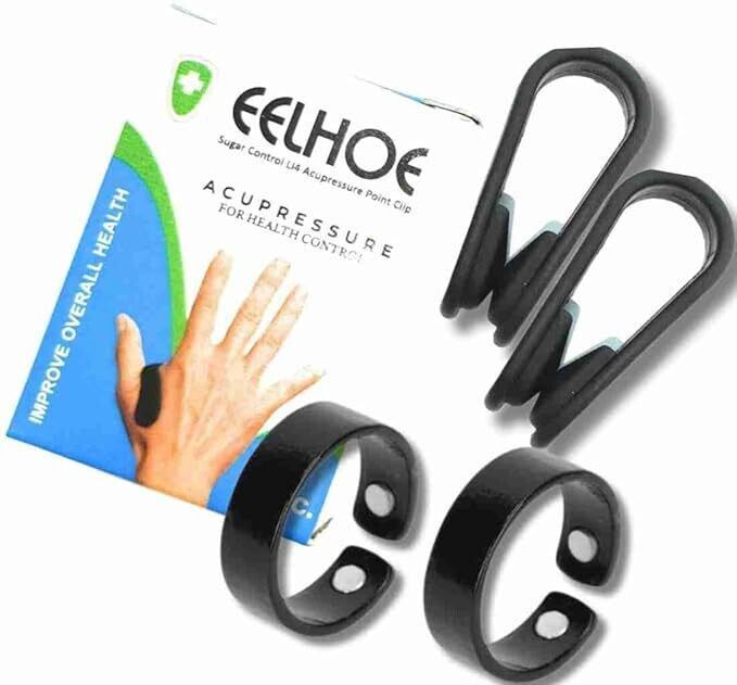 ZIVINI 4pc Acupressure Therapy Dual Rings & Clips for Stress Relief Massager Bp Monitor Adapter