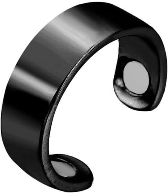 ZIVINI Blood Sugar Control Metal Ring Adjustable Magnetic Therapy Ring Black 01 Bp Monitor Adapter-image-21