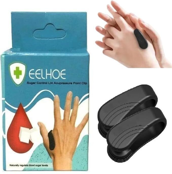 BYSMARTSTORE Acupressure Point Clip (2pc) for Headache, Migraine, Sugar Control Device(Black) Bp Monitor Adapter