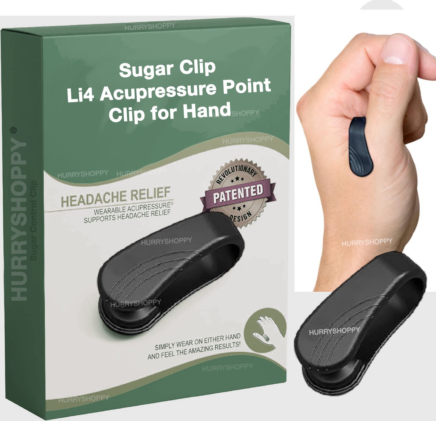 HurryShoppy Diabetics Sugar Control LI4 Acupressure Point Sugar Clip Headache Tension Relief Bp Monitor Adapter