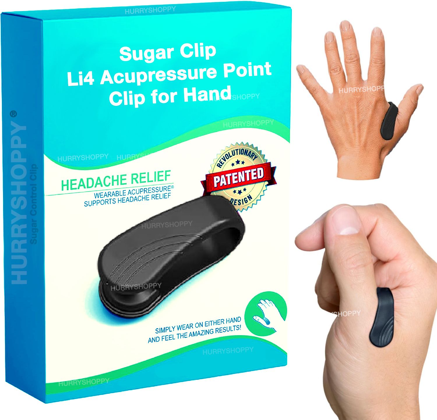 HurryShoppy Acupressure Sugar Control Point Clip for Headache Tension Relief Massager Bp Monitor Adapter