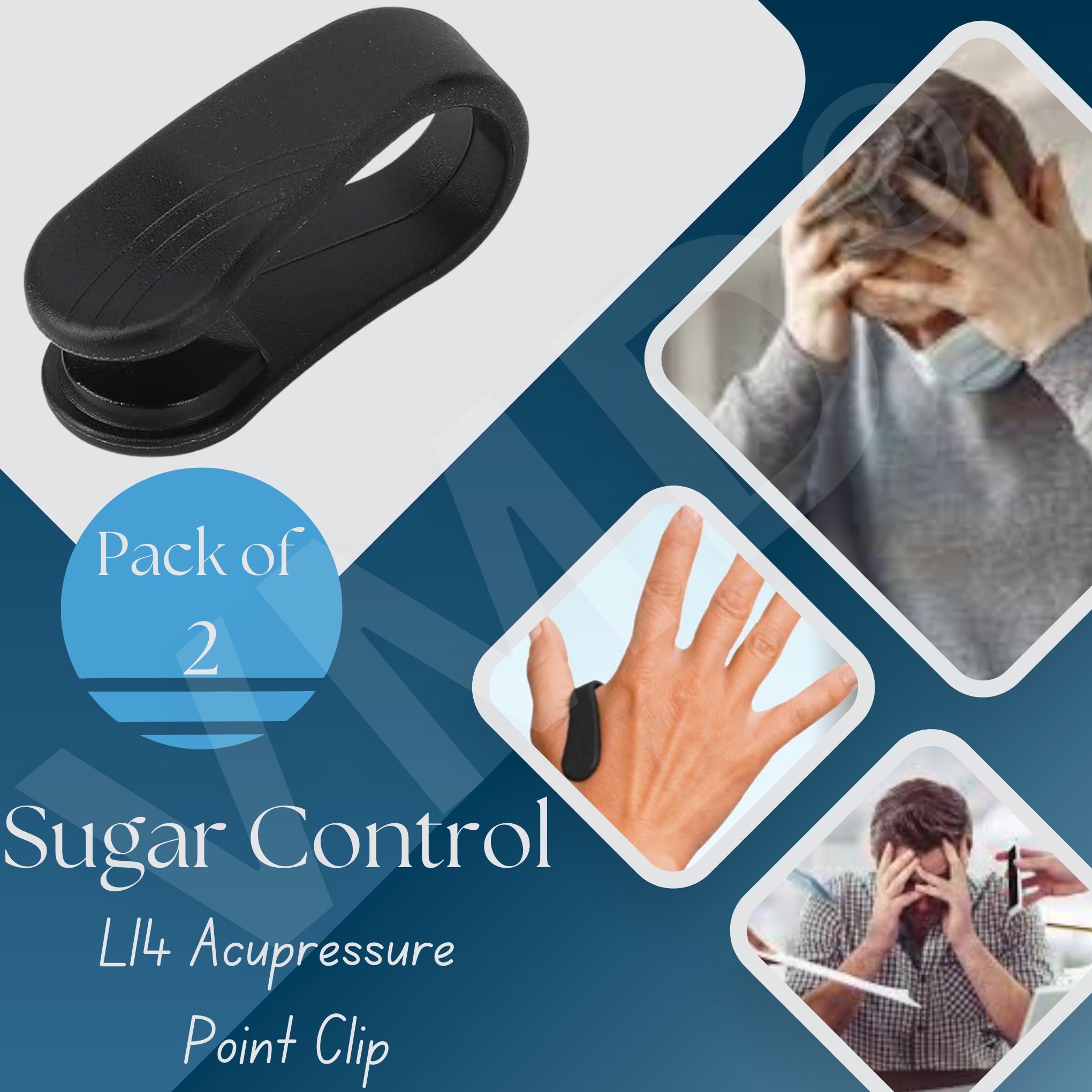 Vmd Acupressure Point Clip (2pc) for Sugar Control Headache, Migraine, Device(black) Bp Monitor Adapter-image-12