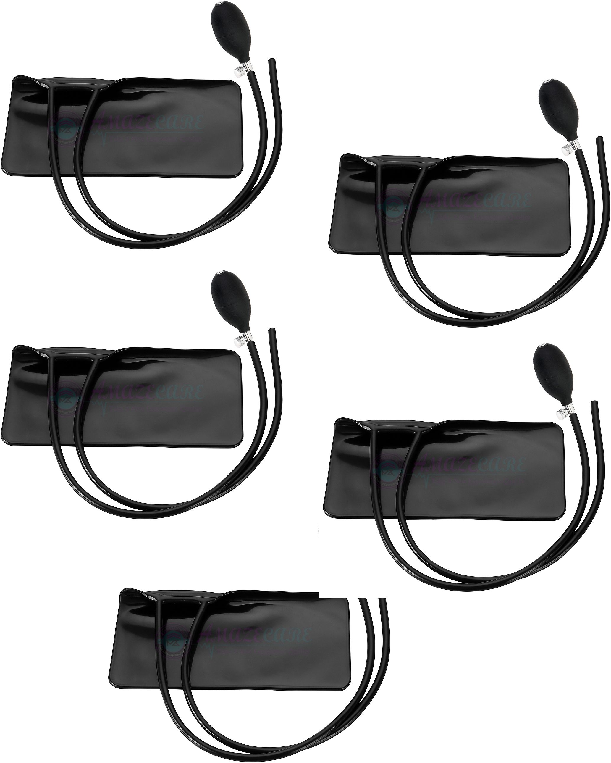 AMAZECARE Black BP Bladder Rubber Bag with Bulb & Valve (Set of 5) Bp Monitor Cuff-image-22