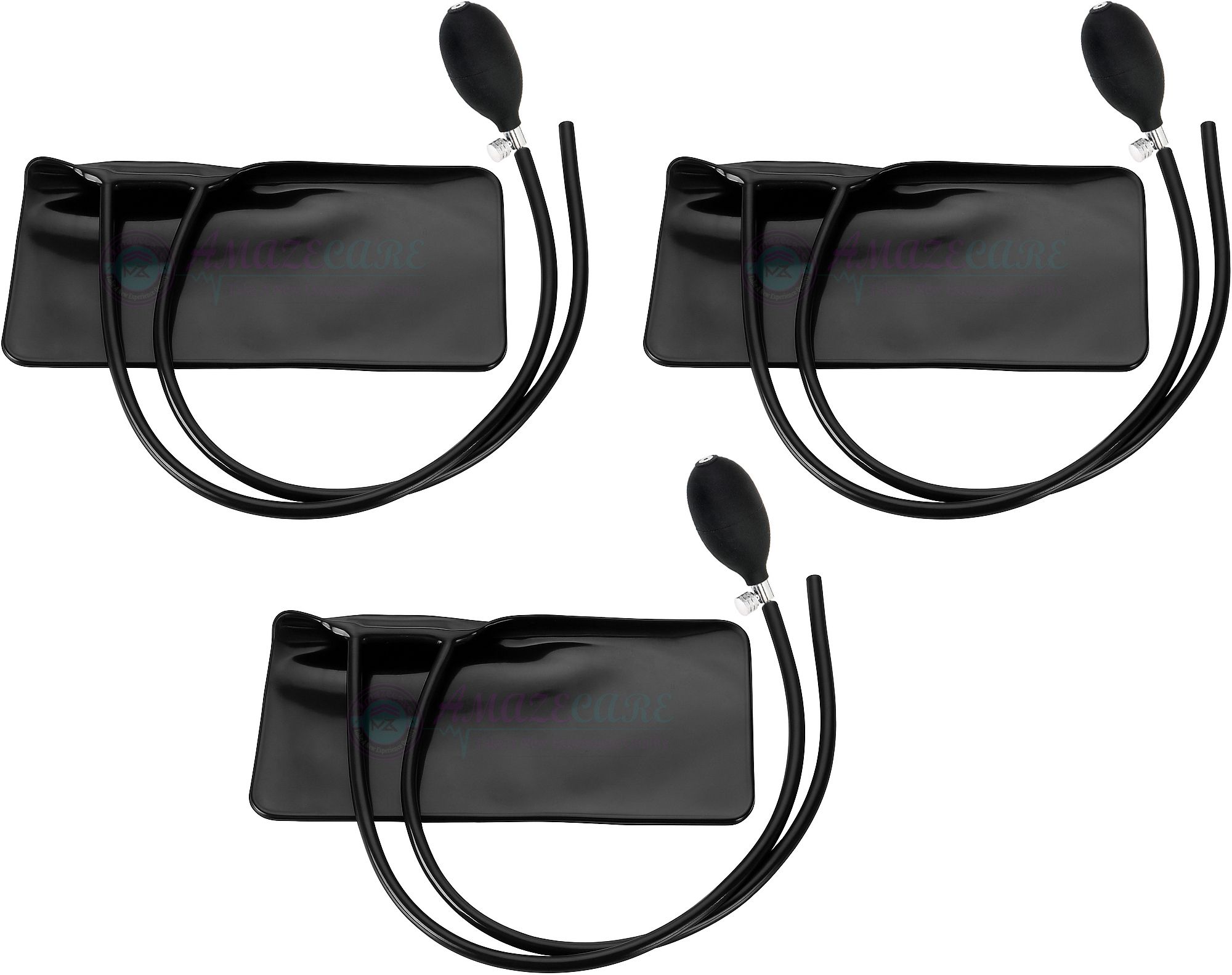 AMAZECARE Black BP Bladder Rubber Bag with Bulb & Valve (Set of 3) Bp Monitor Cuff-image-20