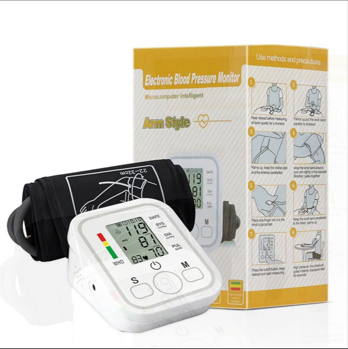 ARJ Automatic Digital Blood Pressure Machine USB Type C / Battery powered Bp Monitor Cuff-image-45