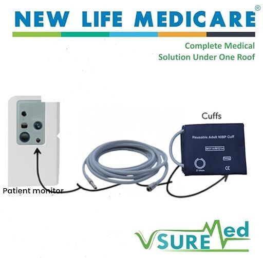 vsuremed NIBP HOSE PIPE FOR MULTIPARA MONITOR Compatible with CMS(5100/7000/8000) Bp Monitor Cuff-image-10