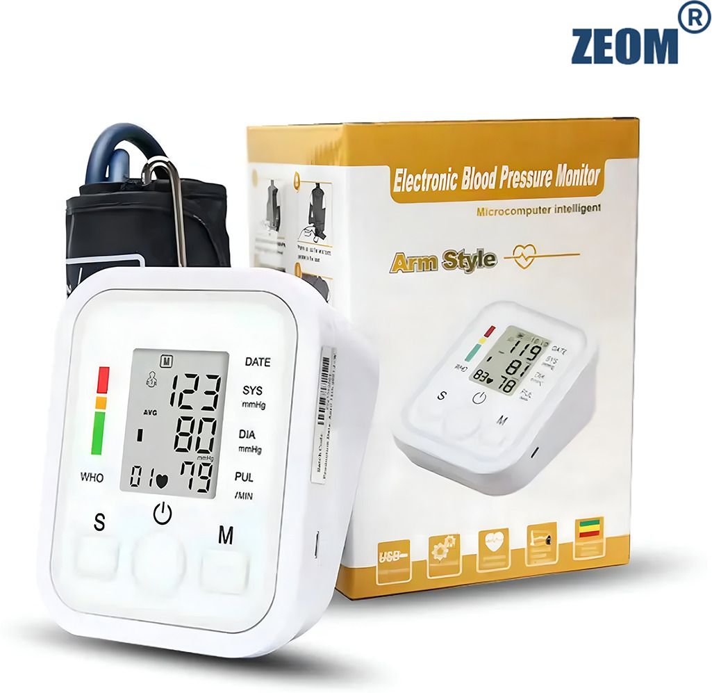Zeom Blood-Pressure Monitor, Upper Arm Cuff, Digital LCD Display with Memory Function Bp Monitor-image-46