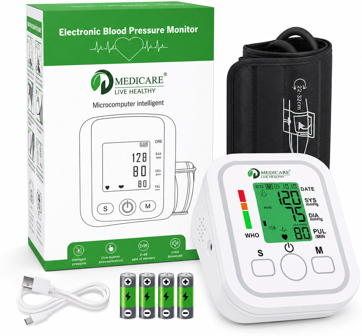 D MEDICARE DMB1P-03 Upper Arm Blood Pressure Monitor with Memory Function | WHO Indicator Bp Monitor-image-42
