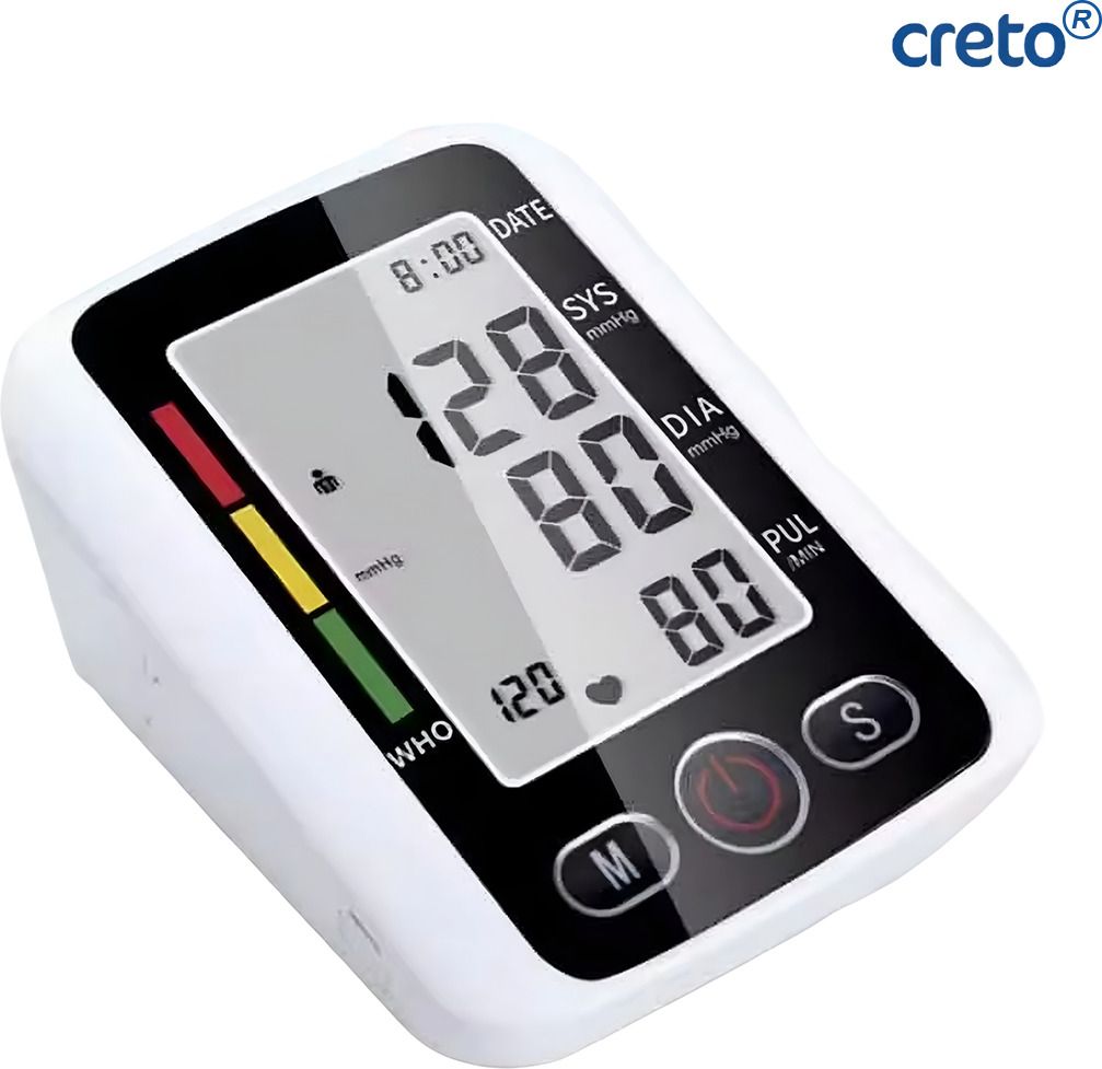 CRETO 3 Color Display Electronic Blood Pressure Monitor, Upper Arm Cuff, Bp Monitor-image-15