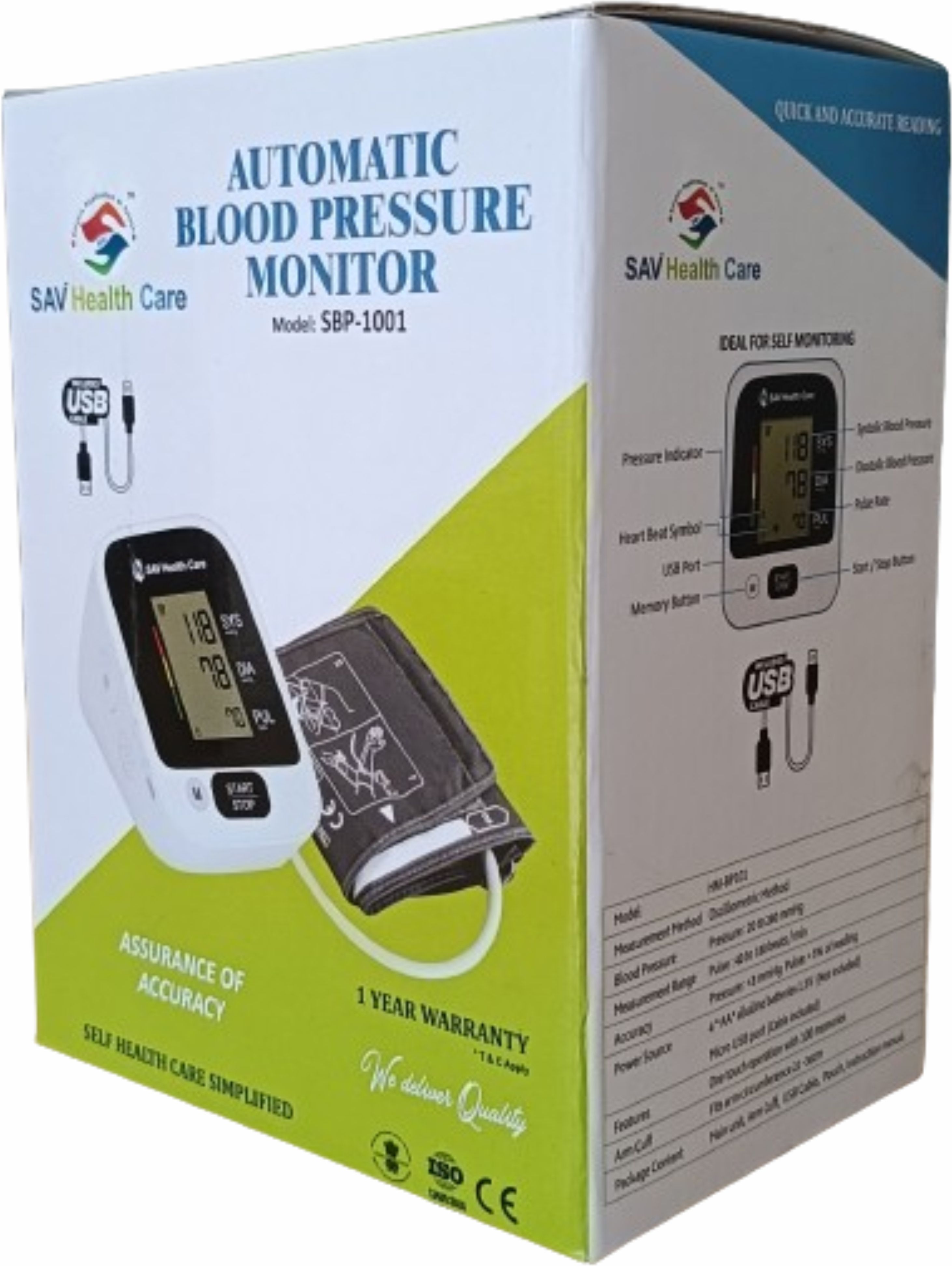 Sav Health Care HM-BP101 SAV Health Care Blood Pressure Monitor SBP1001 with USB Cable Bp Monitor-image-15