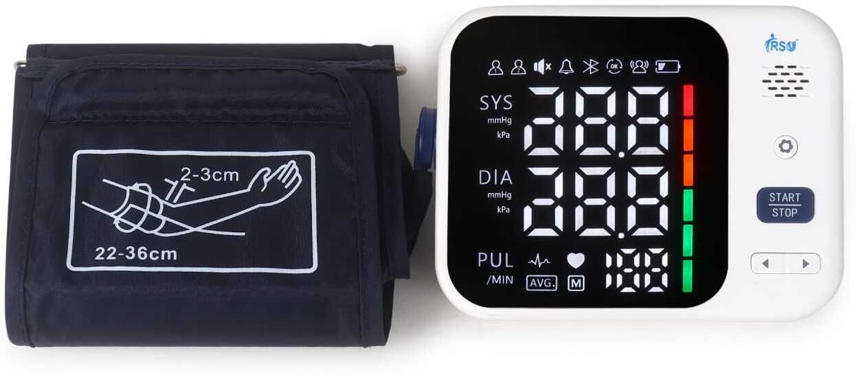 rsc healthcare Rechargeable Arm Blood Pressure Monitor with Fully Automatic Function for Home Use with Voice Broadcast, Result Memory, Bp Monitor-image-24