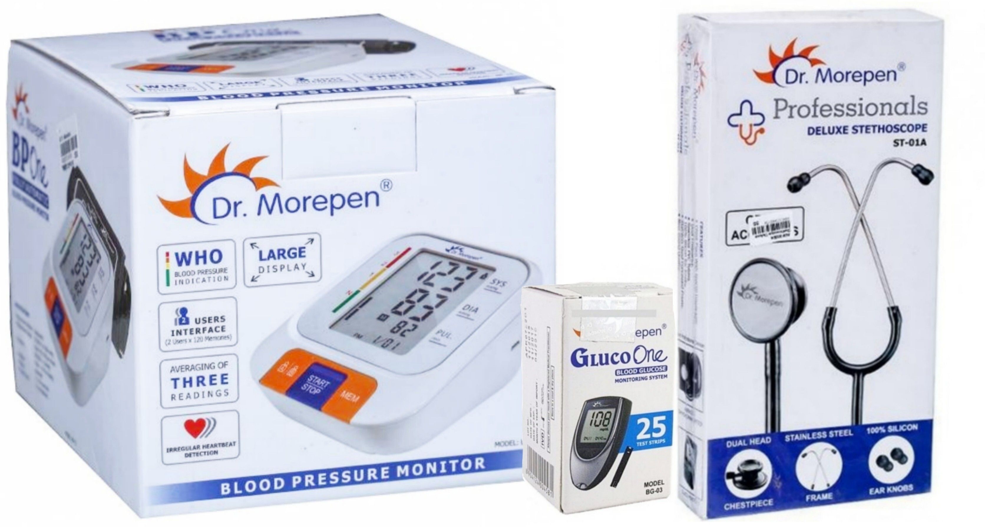 Dr. Morepen BP-15 BP Monitor and Stethoscope ST-01A for 25 strips combo pack ST-01A, BP-15, STRIPS Bp Monitor-image-29