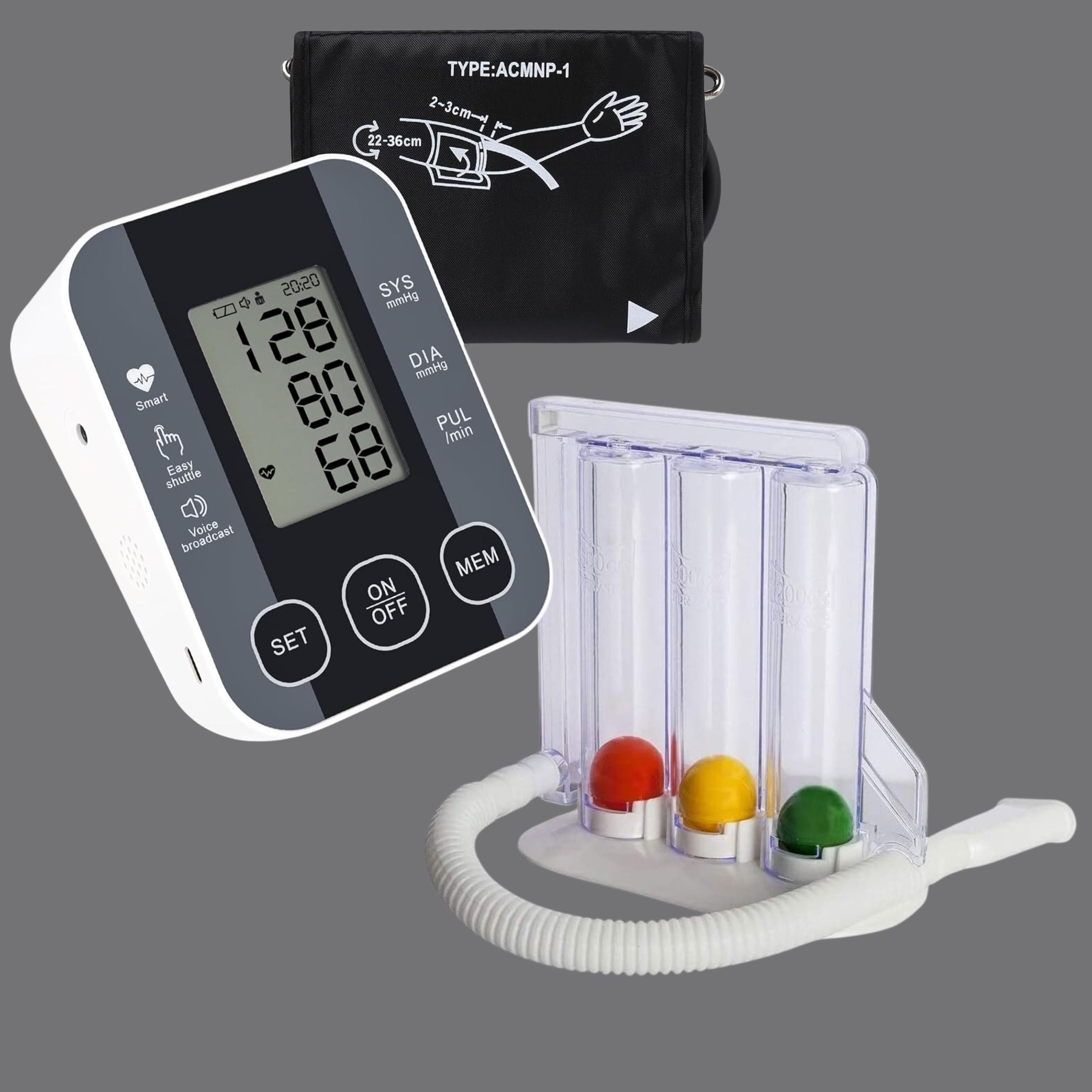 Balson AK-S10 Digital Blood Pressure Monitor with Talking Guidance + LS-101 Three-Ball Spirometer for Accurate Readings and Lung Health Improvement I Bp Monitor-image-36