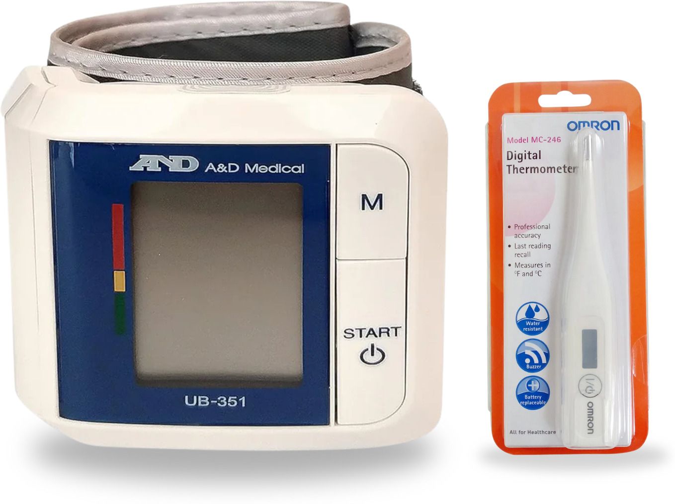 AND UB-351 Wrist Blood Pressure Monitor + Omron MC-246 Digital Thermometer for Home Health Monitoring Bp Monitor-image-22
