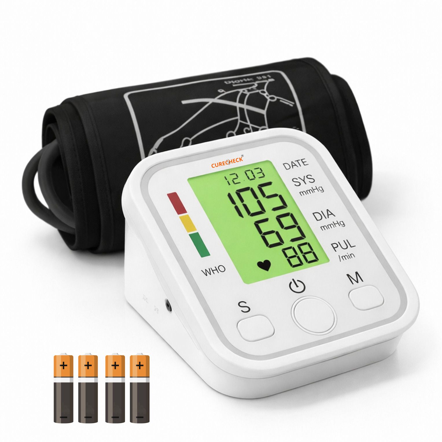 curecheck Automatic Blood Pressure Machine with Battery with Cuff kit Bp Monitor-image-36