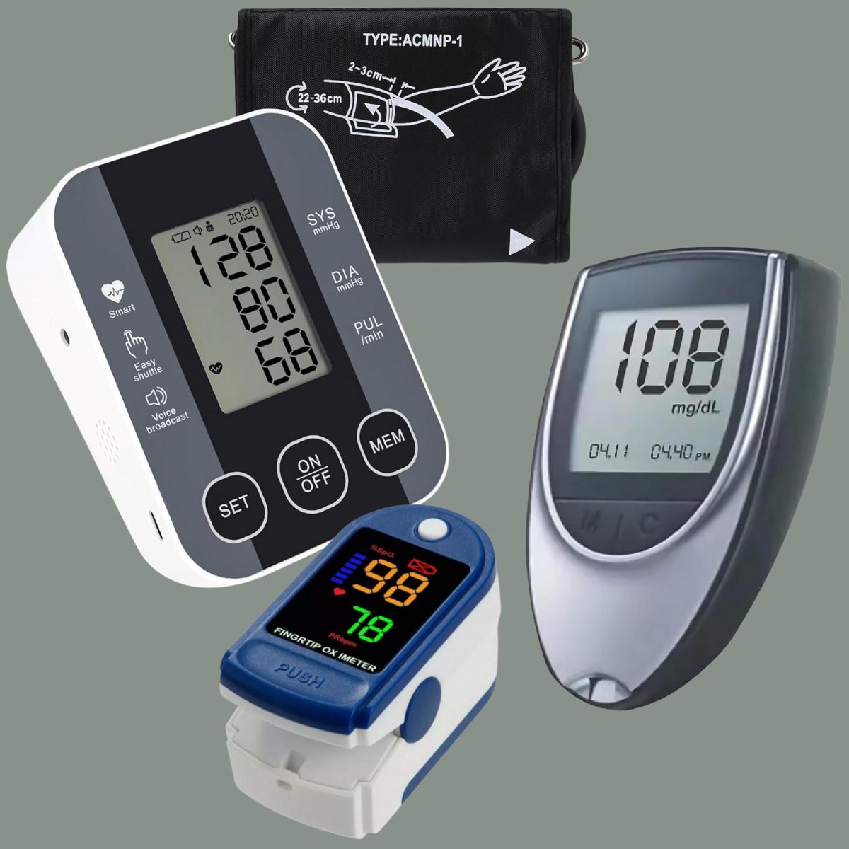 Balson Digital Fully Automatic BP Monitor with Talking Intelligence, Glucometer for testing Blood sugar levels, Pulse Oximeter with Oxygen Saturation Monitor I Bp Monitor-image-33