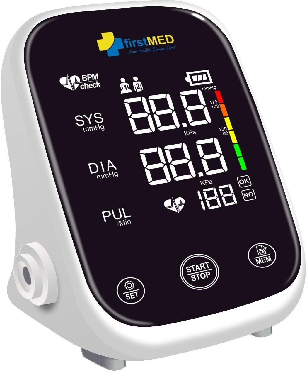 Firstmed Arm' Blood Pressure Monitor Large Display Device Touch Bottan , C Type USB Port FM 03 Bp Monitor image 1
