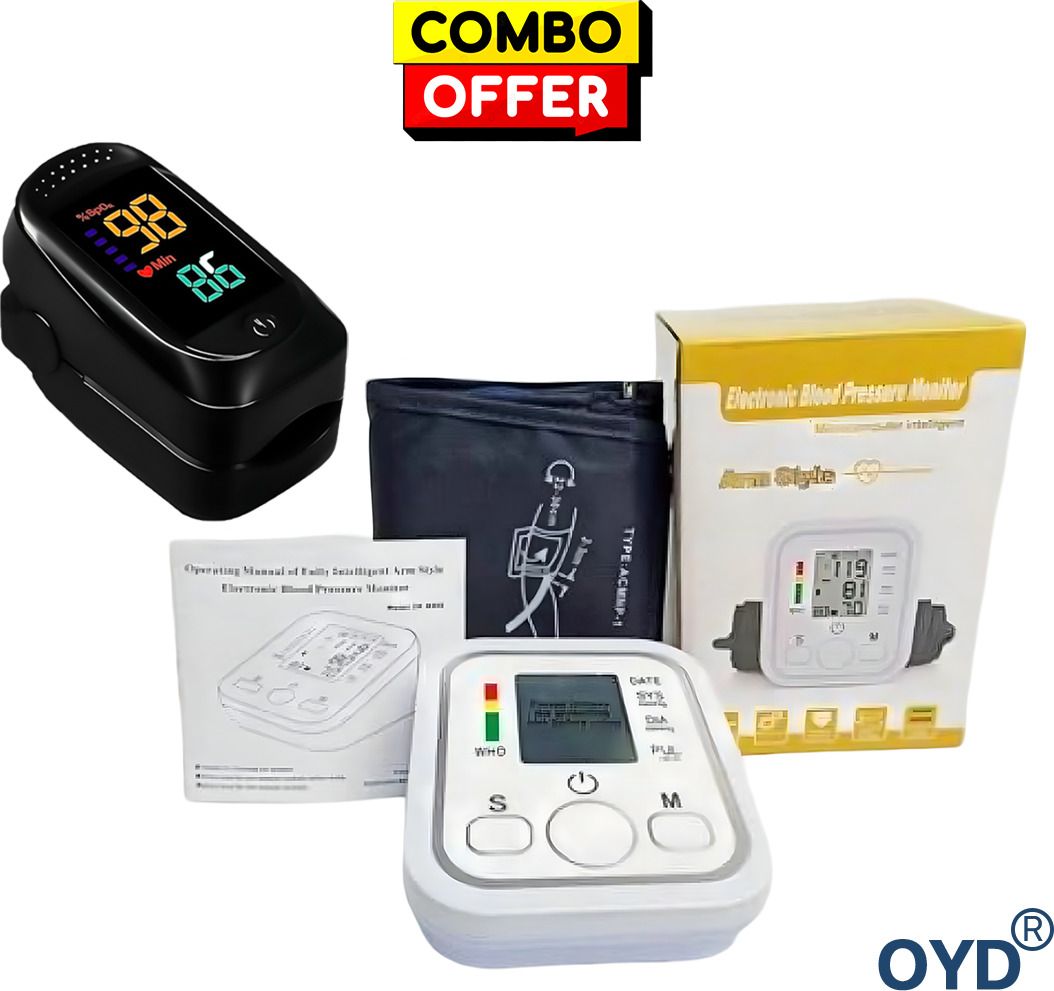 OYD BP Machine Combo with Big Screen and A2 Pulse Oximeter Device with voice feature and 3 colour back light Bp Monitor-image-8