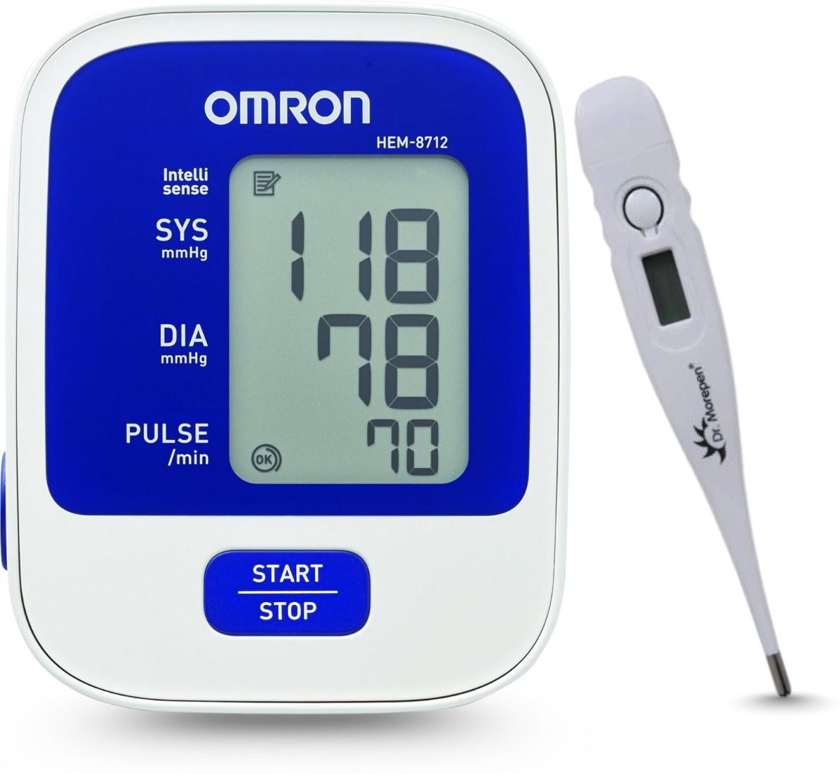 OMRON HEM-8712 Automatic Blood Pressure Monitor with Dr. Morepen MT-110 Digital Thermometer (Combo Pack, 3 Years Warranty) Bp Monitor-image-41