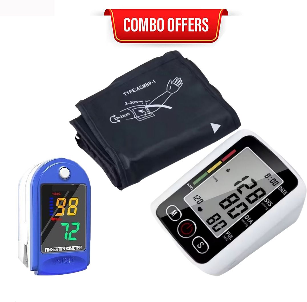 CRETO BP Monitor with LK87 SpO2 Oxygen Meter Pulse Rate Monitor Combo Bp Monitor-image-37