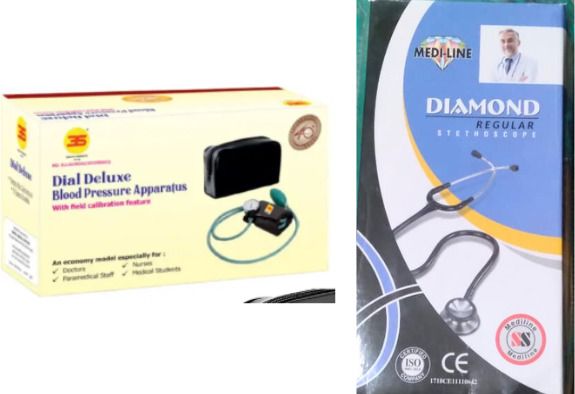 3S Dial Deluxe Blood Pressure Apparatus with Diamond Regular Black Stethoscope Bp Monitor-picture-31