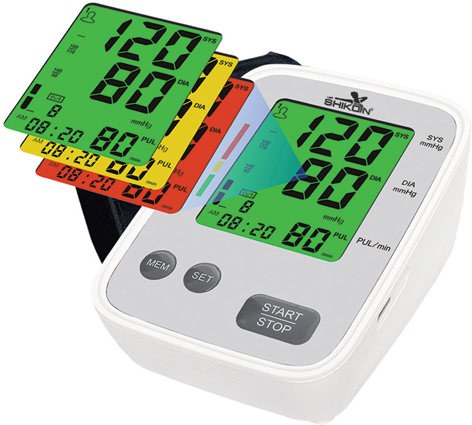 Shikon SK-015TC 3 Color LCD Display Automatic Digital Blood Pressure Monitor Made in India Bp Monitor image 1