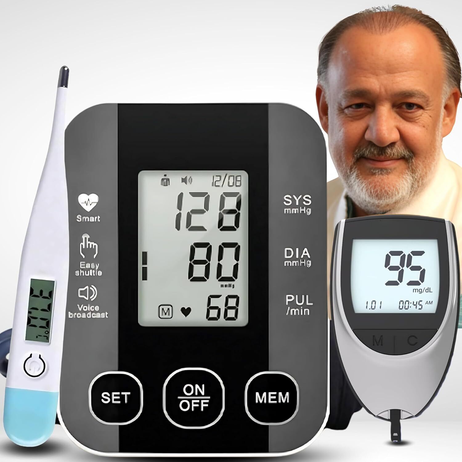 Aika (Combo Pack of 3) AK-S10 BP Monitoring Machine with Voice Broadcast, & Bp Monitor-image-29