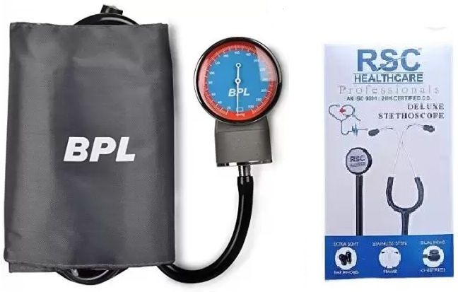BPL Medical Technologies ANEROID SPHYGMOMANOMETER MANUAL With Dr. Morepen ST-01A stethoscope Aneroid Sphygmomanometer Blood Pressure Machine With Rsc Healthcare Stethoscope Bp Monitor-image-30