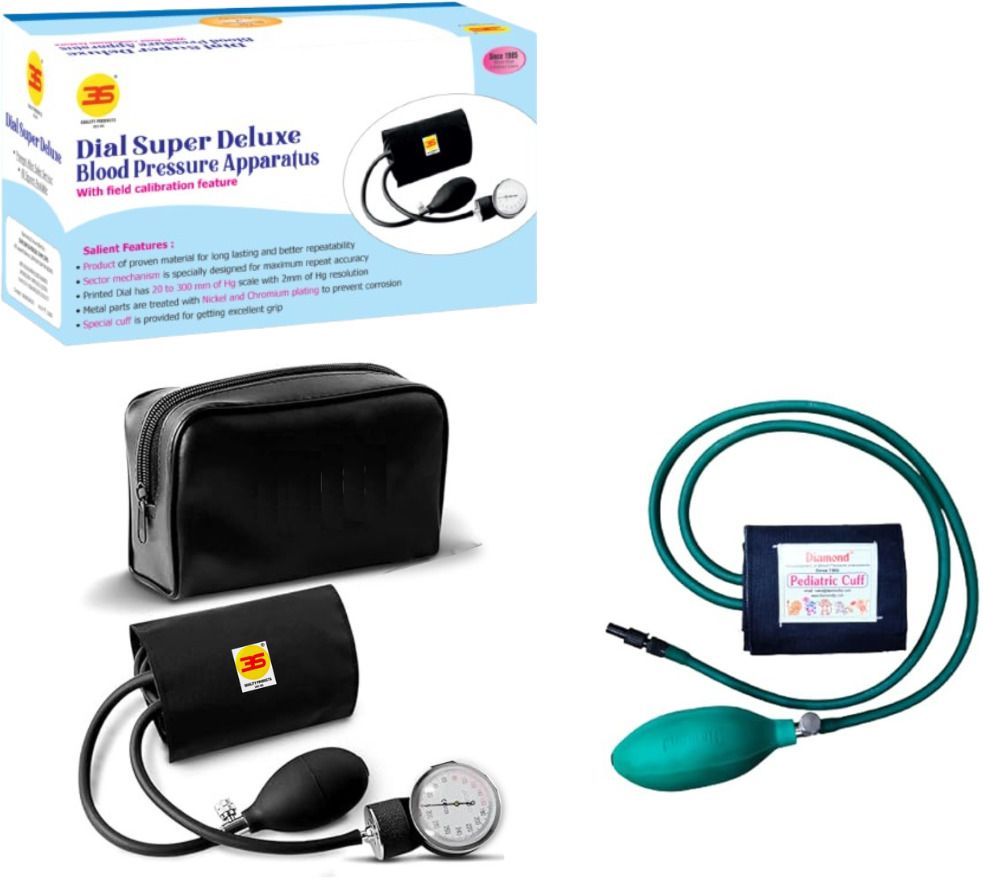 3S Dial Super Deluxe 3SDL400 Aneroid Sphygmomanometer and Diamond Pediatric Bp Cuff Bp Monitor-picture-48